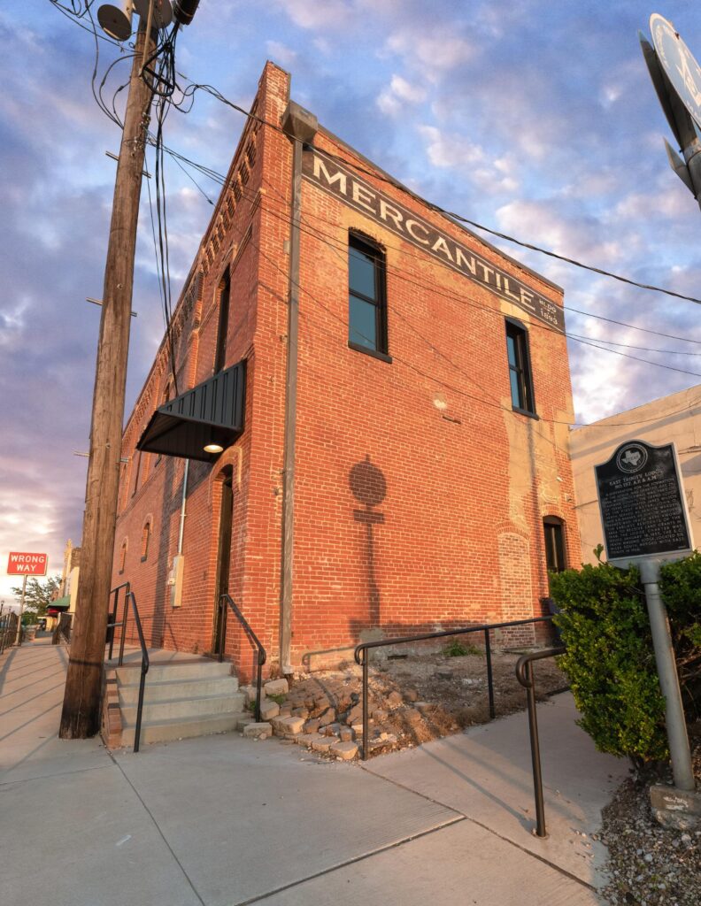Historical marker beside the Mercantile building in Rockwall