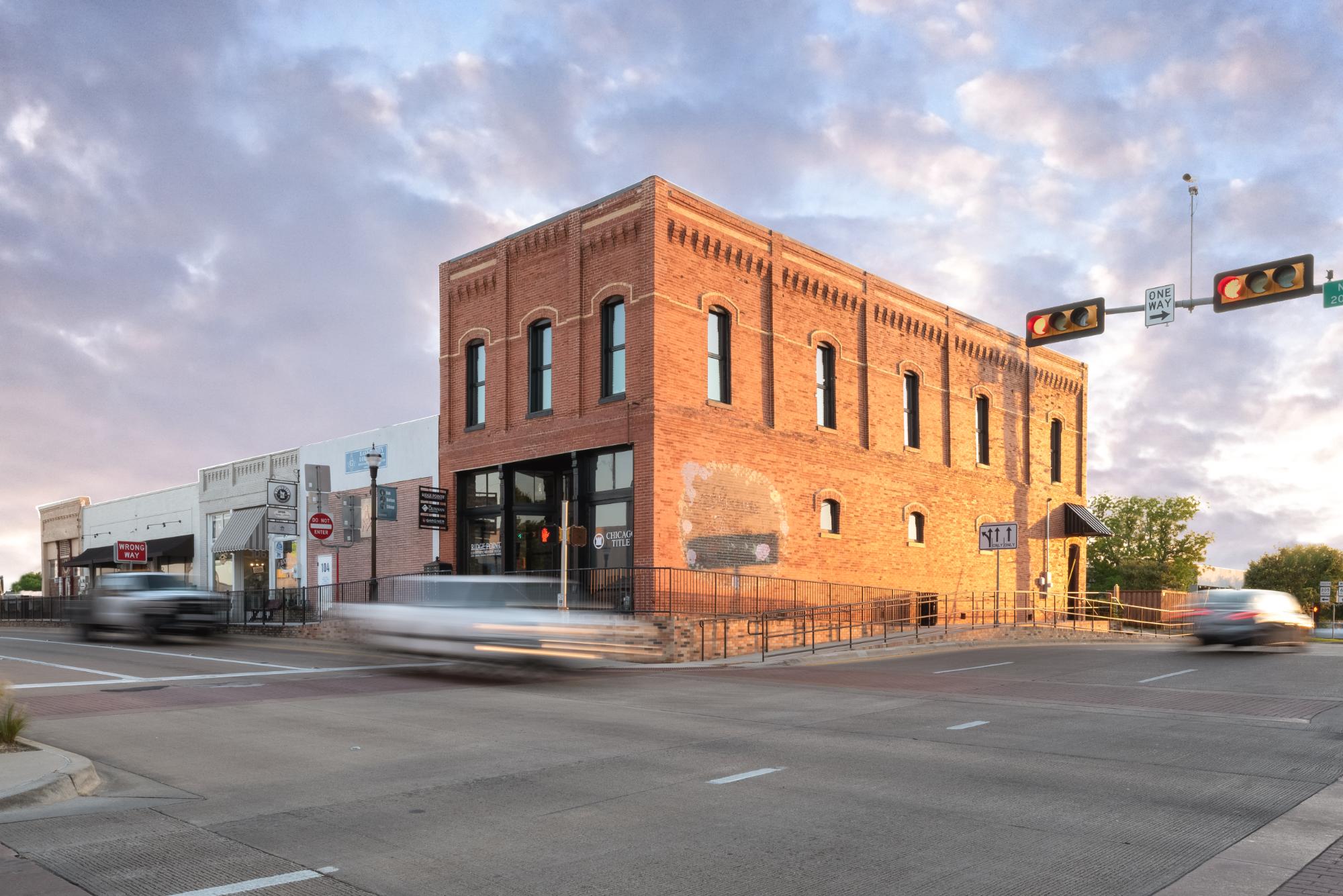 Mercantile building at a downtown Rockwall intersection